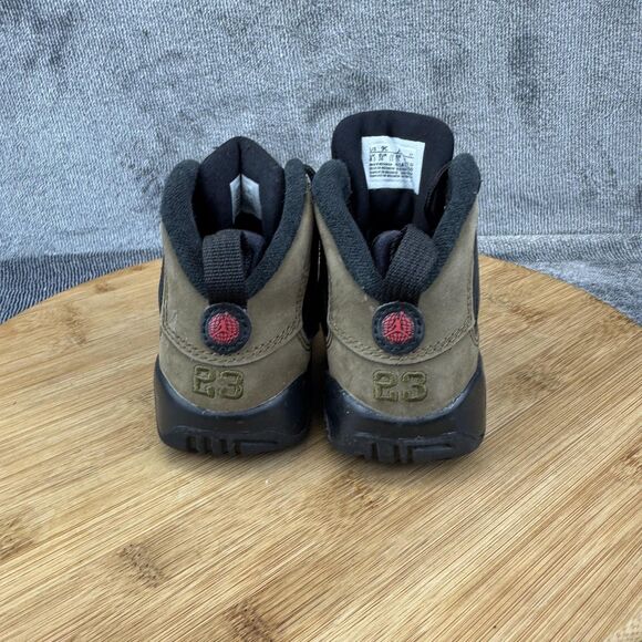 Jordan Air Jordan 9 Retro Shoes Toddler Size 9C Black Olive Red 401812-030 - Picture 4 of 8